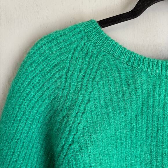 Vintage BONWIT TELLER Men's Large Green Knit 100% Wool Italian Sweater Pullover - Picture 2 of 11